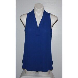 VINCE CAMUTO Women's Royal Blue Sleeveless Blouse Top Size S